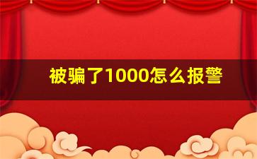 被骗了1000怎么报警