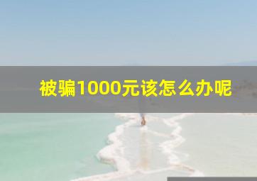 被骗1000元该怎么办呢