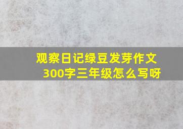 观察日记绿豆发芽作文300字三年级怎么写呀