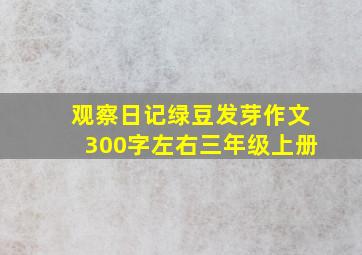 观察日记绿豆发芽作文300字左右三年级上册