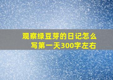 观察绿豆芽的日记怎么写第一天300字左右