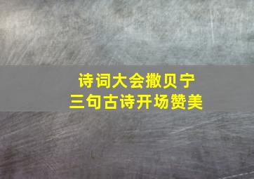 诗词大会撒贝宁三句古诗开场赞美