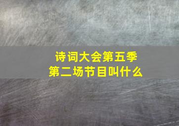 诗词大会第五季第二场节目叫什么