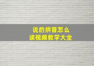 说的拼音怎么读视频教学大全