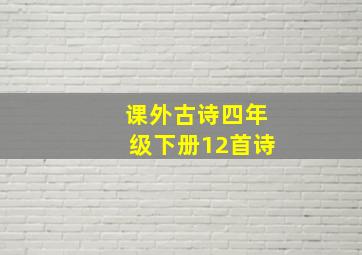 课外古诗四年级下册12首诗