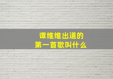 谭维维出道的第一首歌叫什么