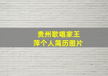 贵州歌唱家王萍个人简历图片