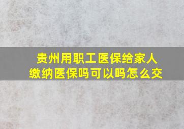 贵州用职工医保给家人缴纳医保吗可以吗怎么交