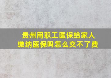 贵州用职工医保给家人缴纳医保吗怎么交不了费