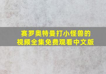 赛罗奥特曼打小怪兽的视频全集免费观看中文版