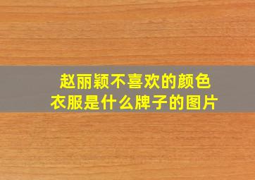 赵丽颖不喜欢的颜色衣服是什么牌子的图片