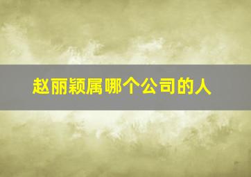 赵丽颖属哪个公司的人