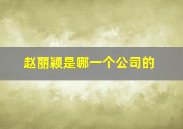 赵丽颖是哪一个公司的