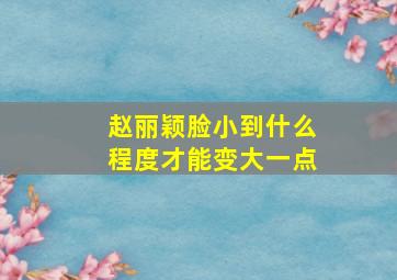 赵丽颖脸小到什么程度才能变大一点