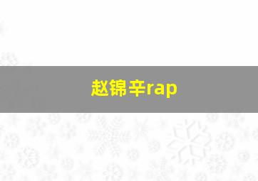 赵锦辛rap