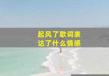 起风了歌词表达了什么情感