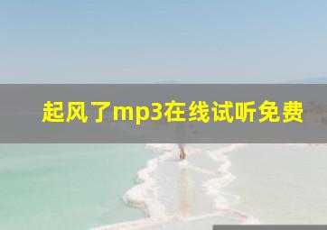 起风了mp3在线试听免费