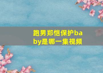 跑男郑恺保护baby是哪一集视频