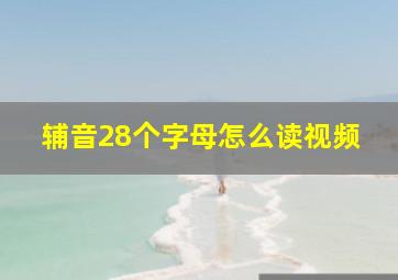 辅音28个字母怎么读视频