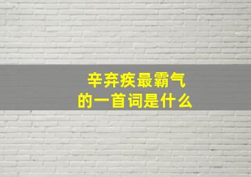 辛弃疾最霸气的一首词是什么