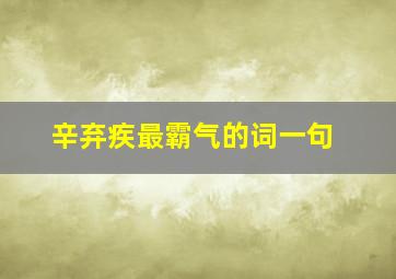 辛弃疾最霸气的词一句