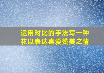 运用对比的手法写一种花以表达喜爱赞美之情