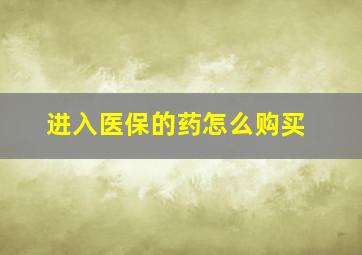 进入医保的药怎么购买