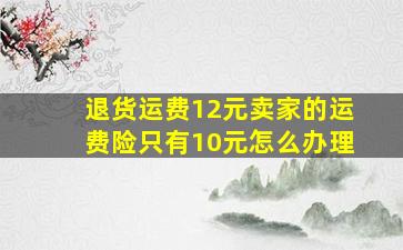 退货运费12元卖家的运费险只有10元怎么办理