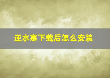 逆水寒下载后怎么安装