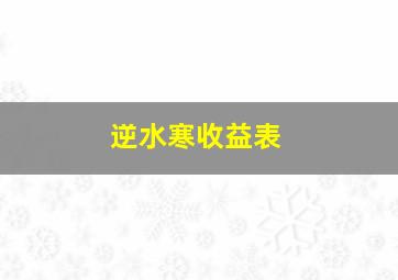 逆水寒收益表