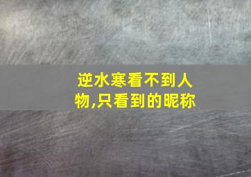 逆水寒看不到人物,只看到的昵称