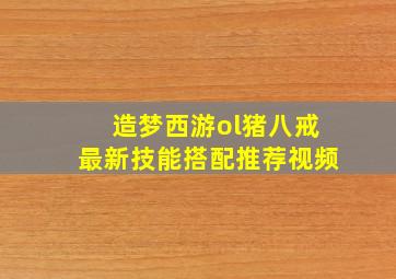 造梦西游ol猪八戒最新技能搭配推荐视频