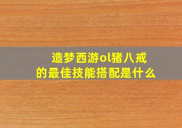 造梦西游ol猪八戒的最佳技能搭配是什么