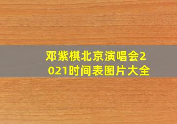 邓紫棋北京演唱会2021时间表图片大全