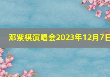 邓紫棋演唱会2023年12月7日