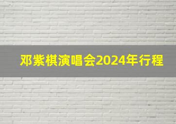 邓紫棋演唱会2024年行程