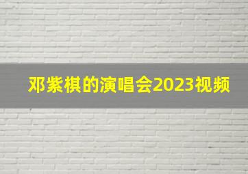 邓紫棋的演唱会2023视频