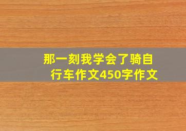 那一刻我学会了骑自行车作文450字作文