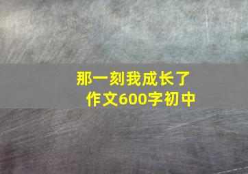 那一刻我成长了作文600字初中