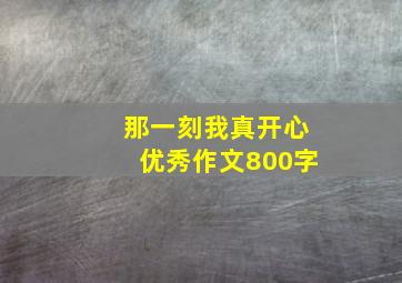 那一刻我真开心优秀作文800字