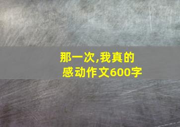 那一次,我真的感动作文600字