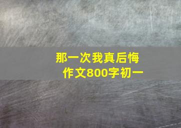 那一次我真后悔作文800字初一