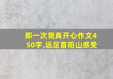 那一次我真开心作文450字,远足首阳山感受