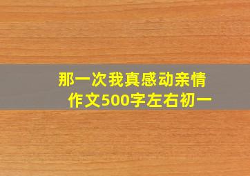 那一次我真感动亲情作文500字左右初一