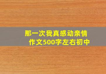 那一次我真感动亲情作文500字左右初中