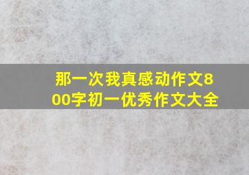 那一次我真感动作文800字初一优秀作文大全