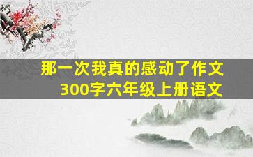 那一次我真的感动了作文300字六年级上册语文