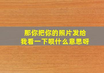 那你把你的照片发给我看一下呗什么意思呀