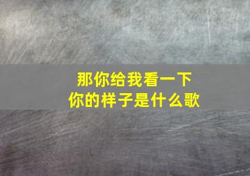 那你给我看一下你的样子是什么歌