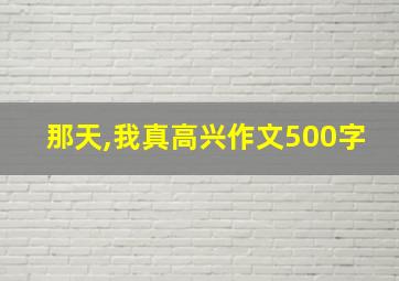 那天,我真高兴作文500字